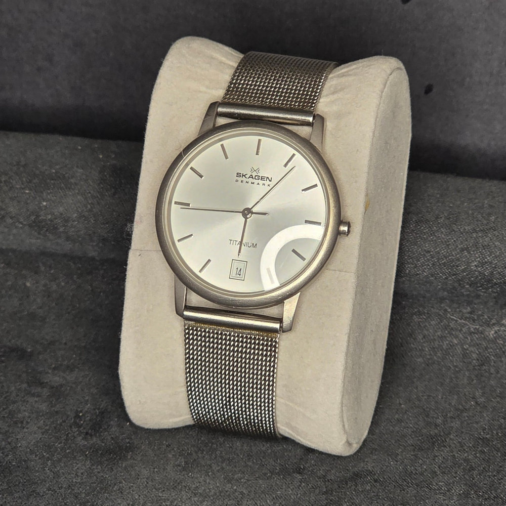 Skagen Titanium Mesh Watch Unisex OS Silver Ultra Slim‎ Minimalist 170LTTW